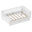Lit plateforme simple en bois avec garde-corps et 2 tiroirs de rangement, structure de lit simple à profil bas pour garçons et filles, blanc
