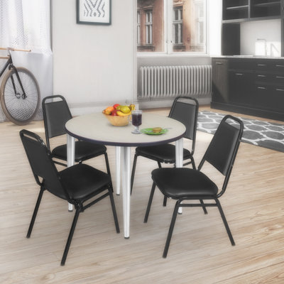 Plateau de table, base et 4 chaises de salle à manger Regency Kahlo