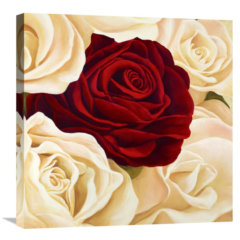 «Rose Composition (Détail)» par Serena Biffi, art mural sur toile, H 24 po x l 24 po x P 1,5 po