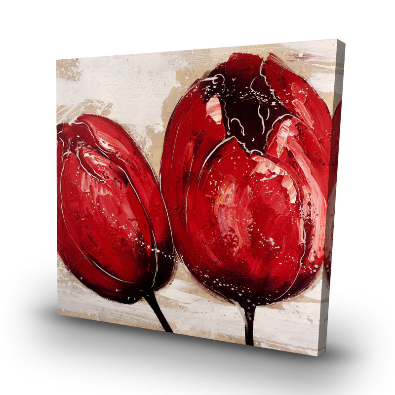 Two tulips - 32"x32" art on canvas