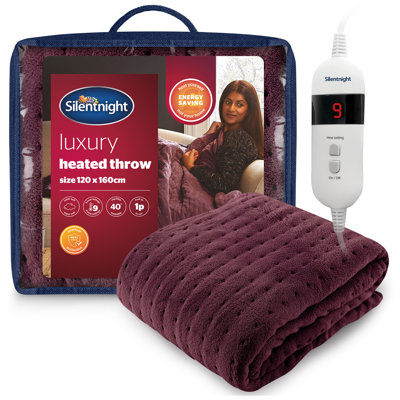 Silentnight Comfort Control Heated Throw Super-soft with 9 Settings Over Blanket
