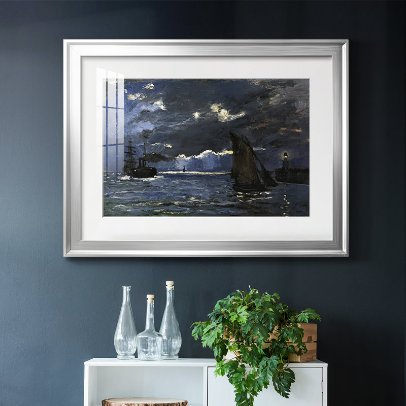 Monet, impression encadrée sur papier par Claude Monet, Argent, H 19 po x l 27 po x P 1,5 po