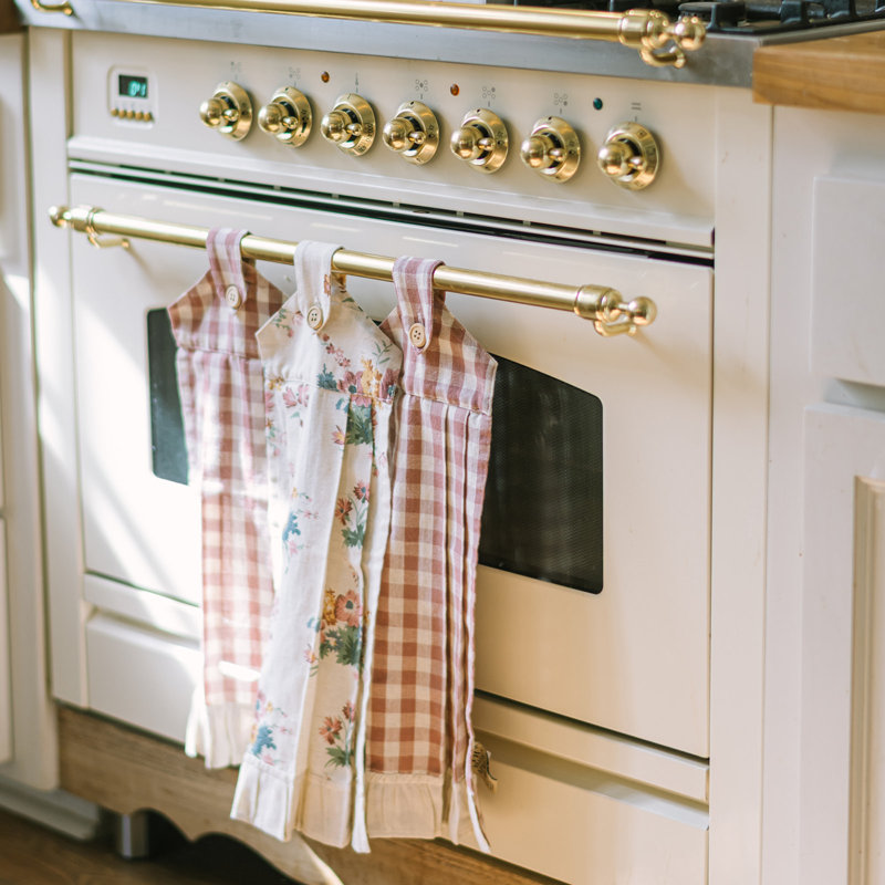 Ensemble de 3 serviettes de cuisine en coton à volants Rosehill Cottage
