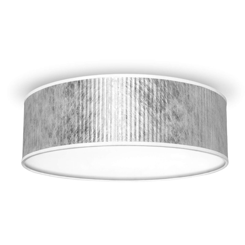 Tres Plisado Flush Mount, Silver, 10cm H x 30cm W x 30cm D