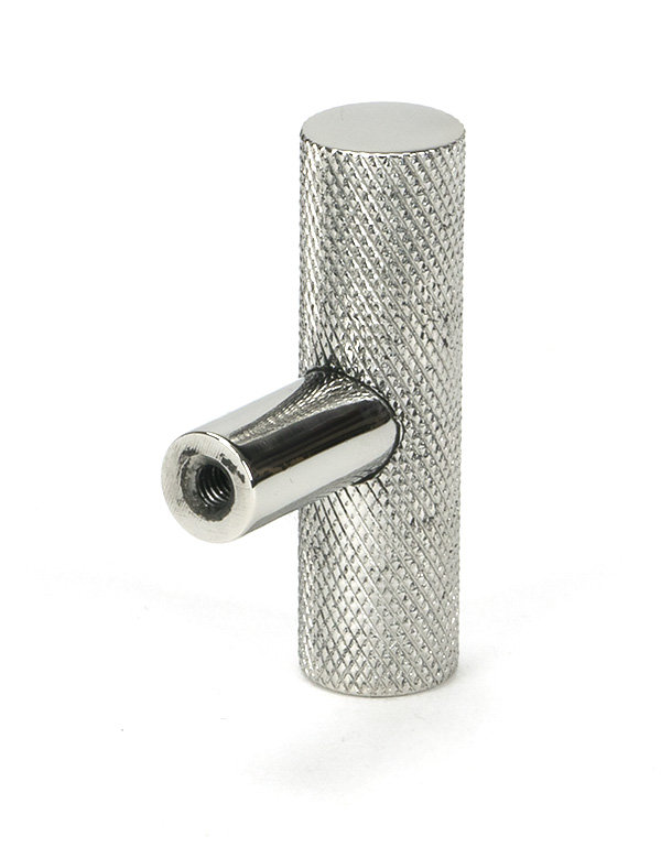 Brompton Cylindrical Knob, Polished Stainless Steel