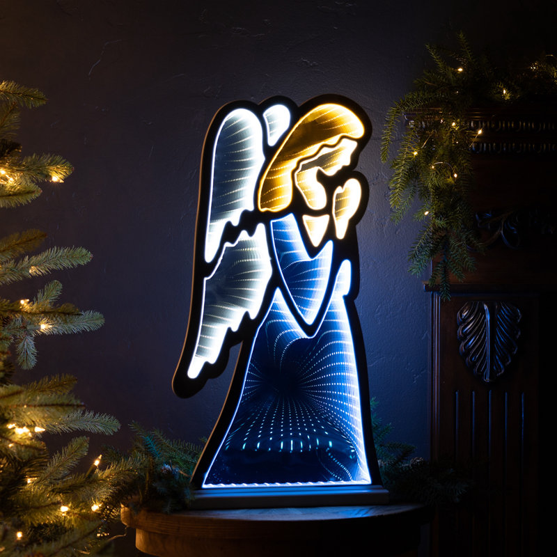 Présentoir lumineux Holiday Angel Ekko, H 24,5 po x l 3 po x P 12,5 po