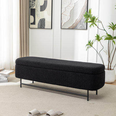 Atiksh Fabric Upholstered Storage Bedroom Bench