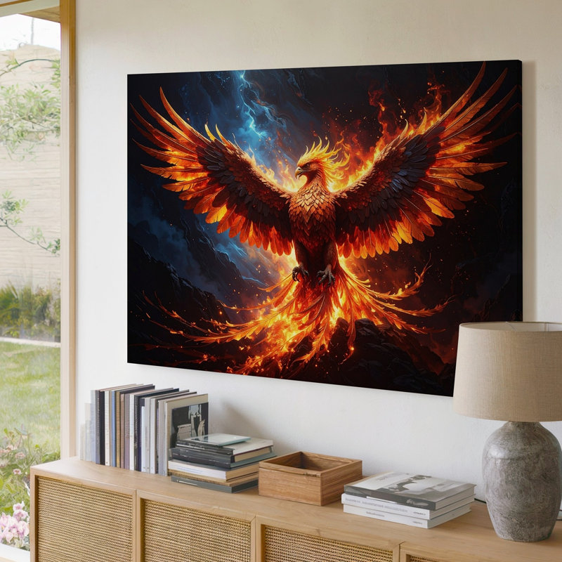 Toile d'art murale Phoenix Rising, H 9 po x l 12 po
