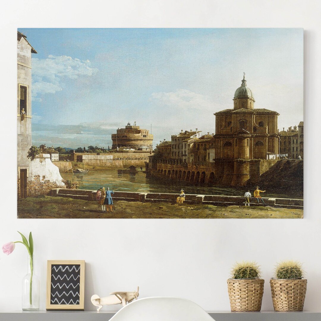 Leinwandbild Ansicht Roms am Ufer von Bernardo Bellotto