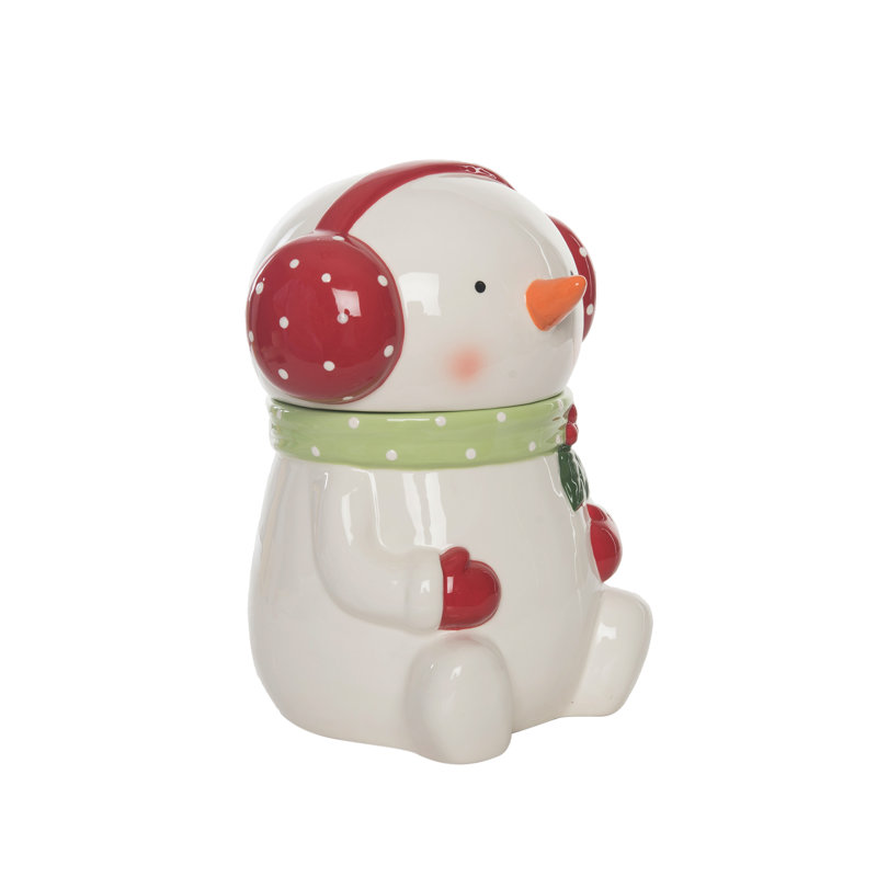Bocal à biscuits bonhomme de neige des Fêtes 10 po The Holiday Aisle®