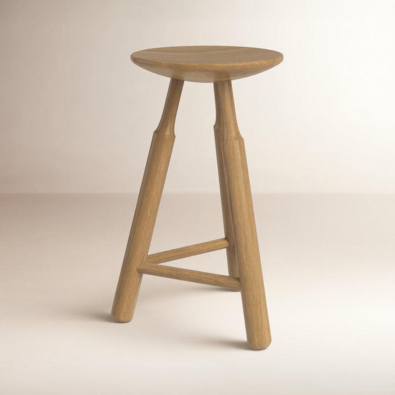 Finial Counter Stool, Natural