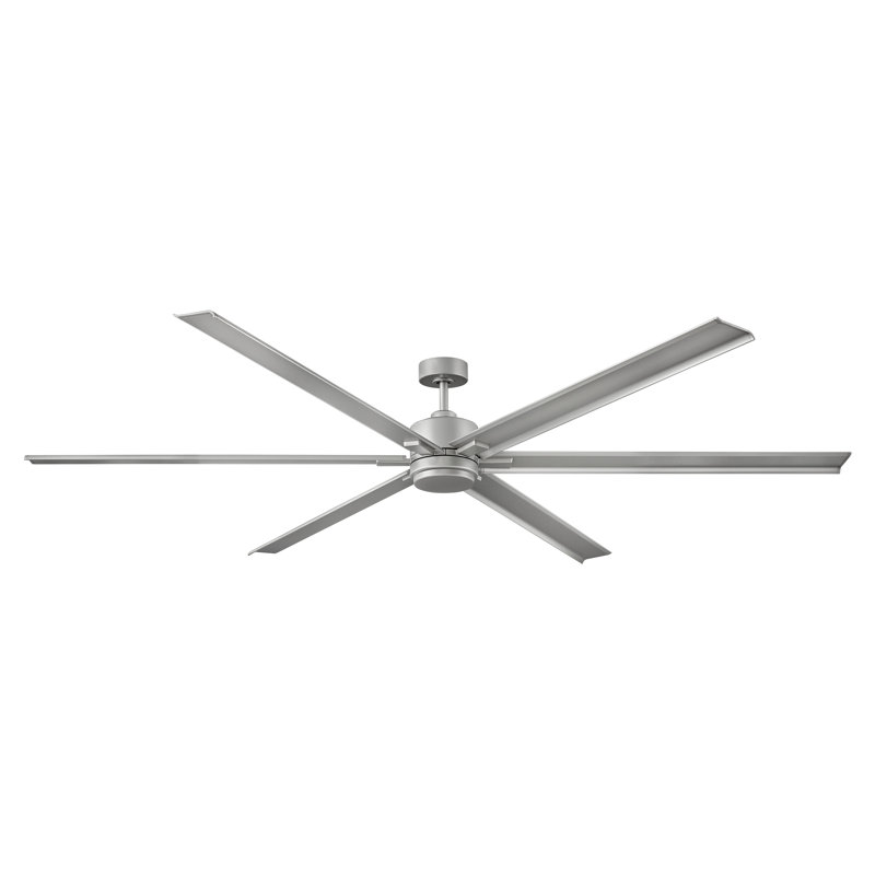 Collette 6 - Blade LED Standard Ceiling Fan with Wall Control and Light Kit Included, Brushed Nickel, 82" Wide