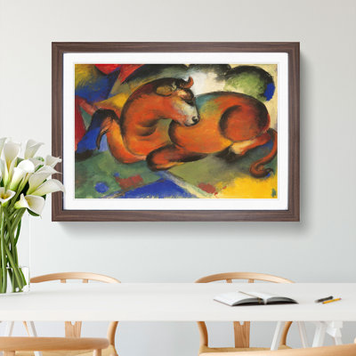 Red Bull by Franz Marc - Framed Print