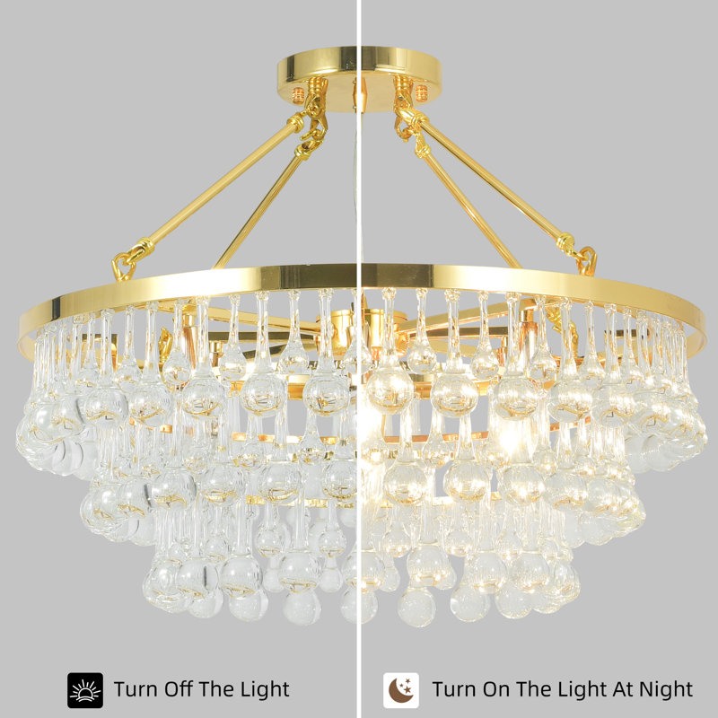  9-light Gold Semi Flush Mount