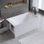 Baignoire de 51 po à surface solide matte, baignoire autoportante en pierre de résine à surface solide, baignoire de trempage à surface solide blanc mat, baignoire autoportante avec trop-plein et bonde escamotable, blanc mat