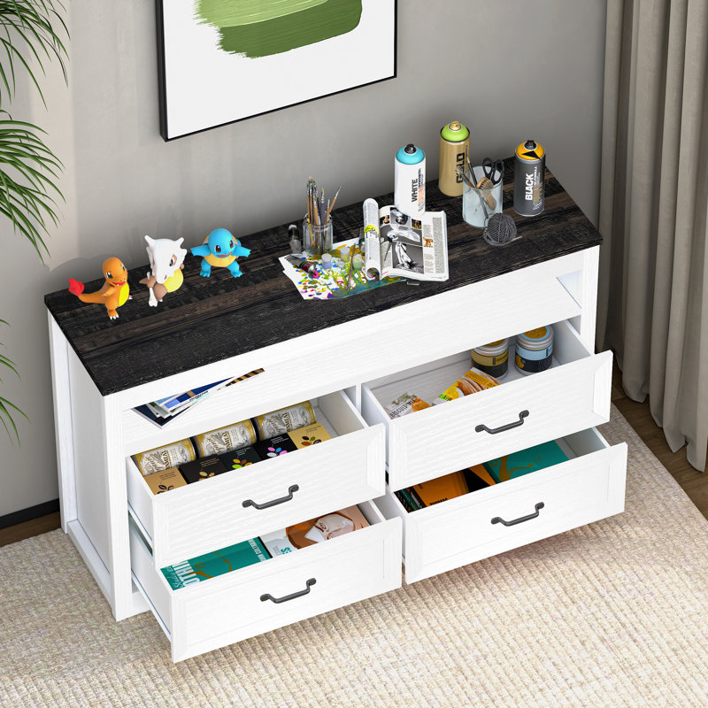 Commode 4 tiroirs Tatyona, Blanc