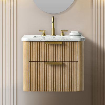 Ensemble de meuble-lavabo simple 24 po avec plateau en pierre d'ingénierie Liljan