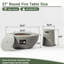 Foyer de table au propane 36 po 36 pièces 2 pièces, foyer en acier rond de 50 000 BTU avec support de réservoir pour terrasse extérieure - gris