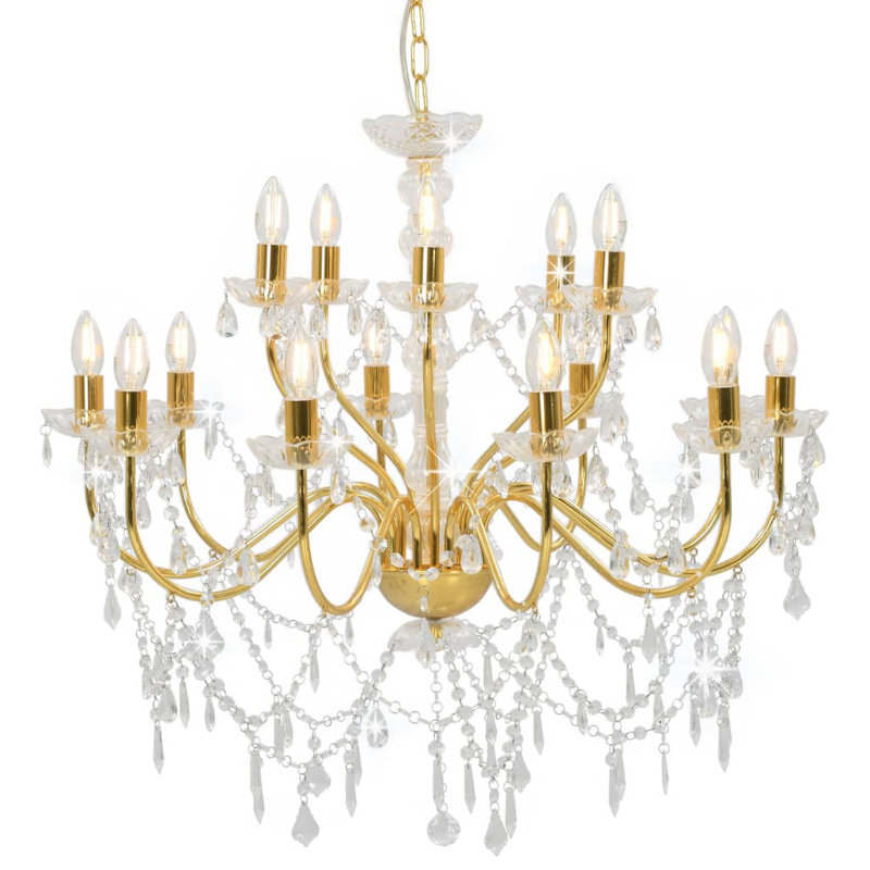 Cullins 15 - Light Candle Style Chandelier, Golden