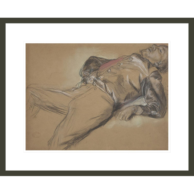 Fallen Jockey (Étude pour la scène du Steeplechase: The Fallen Jockey ")" par Edgar Degas - Impression Giclée sur cadre