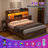 Sherell Queen Size Bed Frame with 4 Storage Drawers,Brown-100845097-100845094