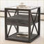 Table basse industrielle compacte avec panneau de fibres à densité moyenne et amp; Verre trempé, facile à nettoyer pour le salon