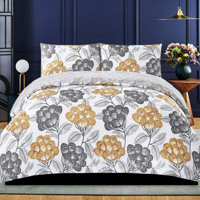 Microfiber / Polyester Floral Duvet Cover Set