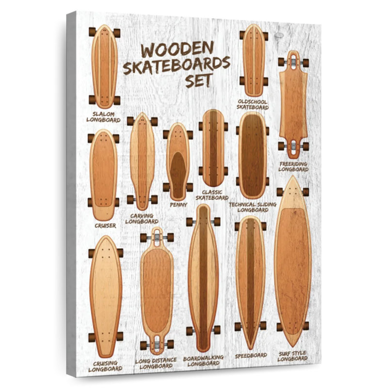 Charte de planche à roulettes en bois Senne, H 48 po x l 32 po