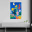 Abstract Moon Garden Abstract Bold Colorful Nature Flower Wall Art Print 1 Piece Wrapped Canvas Wall Art-1004069736