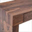 Élégante table de bar en bois de noyer naturel avec tiroirs doubles, parfaite pour une maison moderne et un comptoir de bar