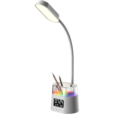 Lampe de bureau DEL à col de cygne flexible - 23 po flexible, multifonctionnelle et moderne