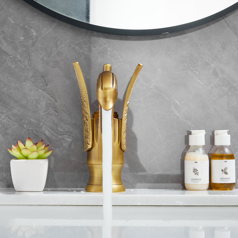 Single-Hole Single-handle Bathroom Faucet, Antique Brass