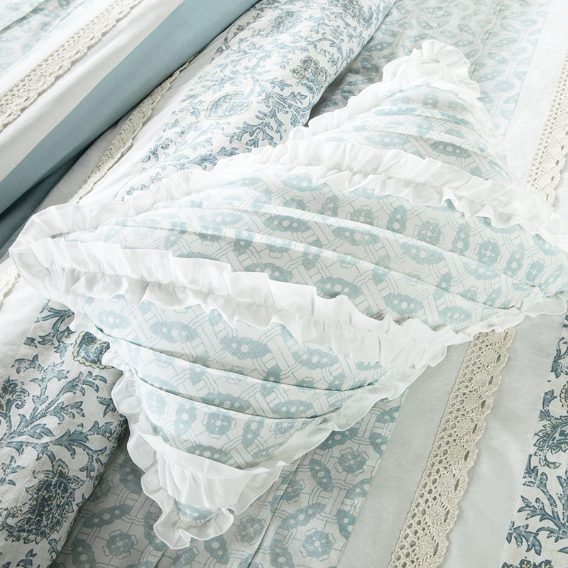 Coton Shabby Chic - housse de couette 9 pièces pour literie grand décor multicolore, Queen Comforter + 8 Additional Pieces