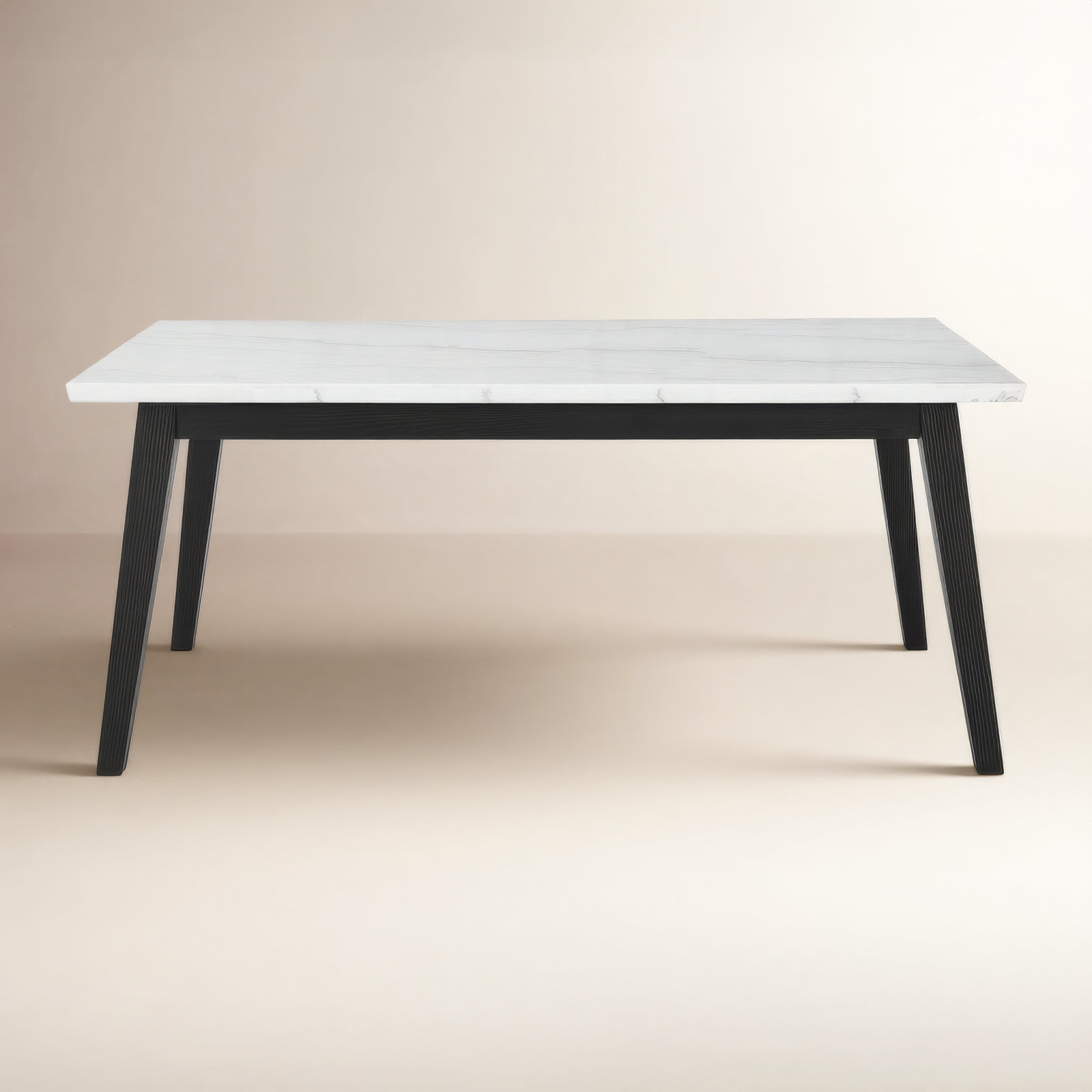 Lucia 72" Genuine Marble Dining Table, Black