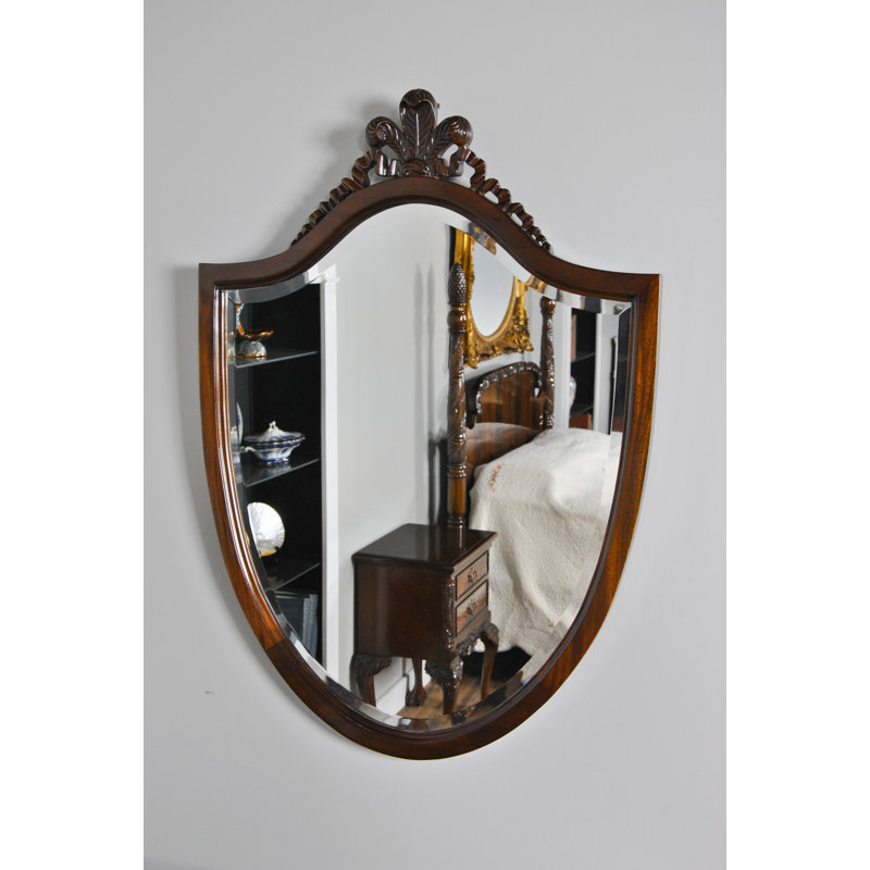 Solid Wood Shield Wall Mirror