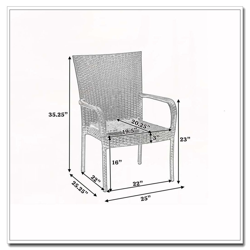 Outdoor Patio Wicker Chair, Brown