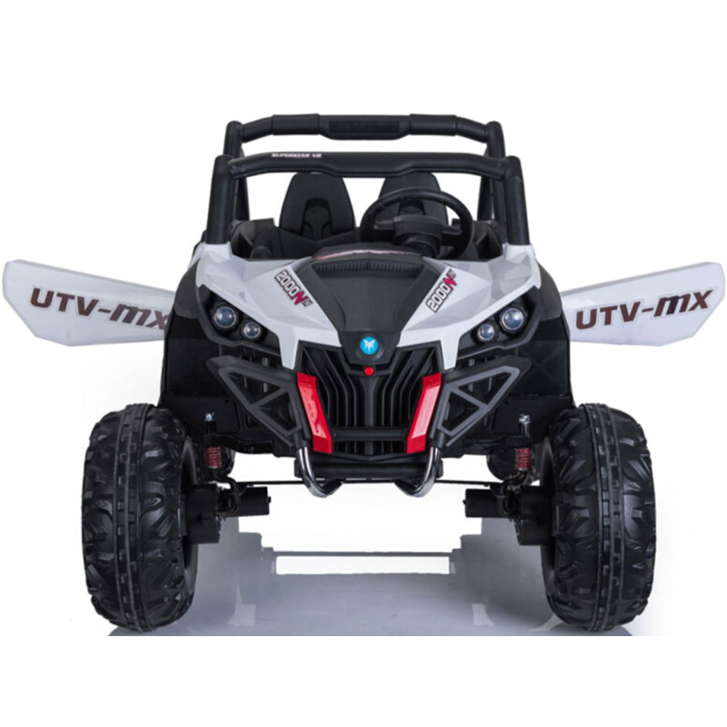 Mini Moto White 12-Volt 4x4 UTV Ride-On with Remote Control