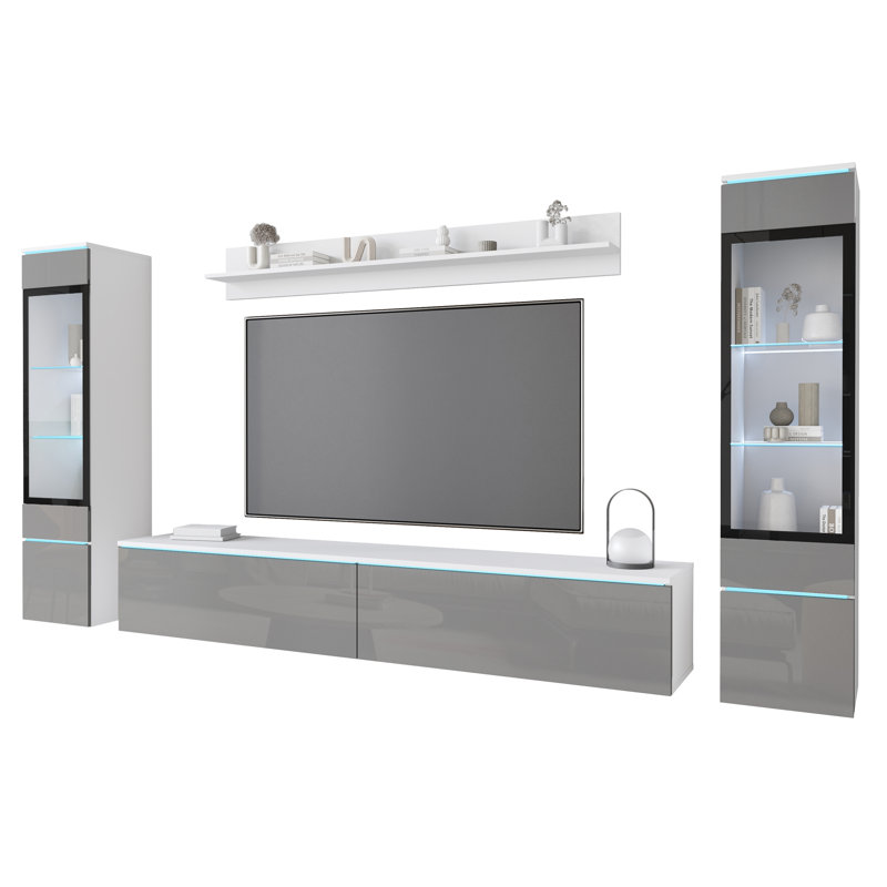 Veve II Unfinished Entertainment Centre for TVs up to 78", Gray Gloss