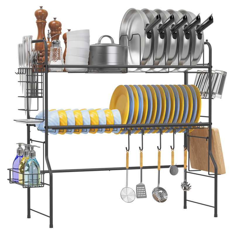 Two Tier Dish Rack, Black
