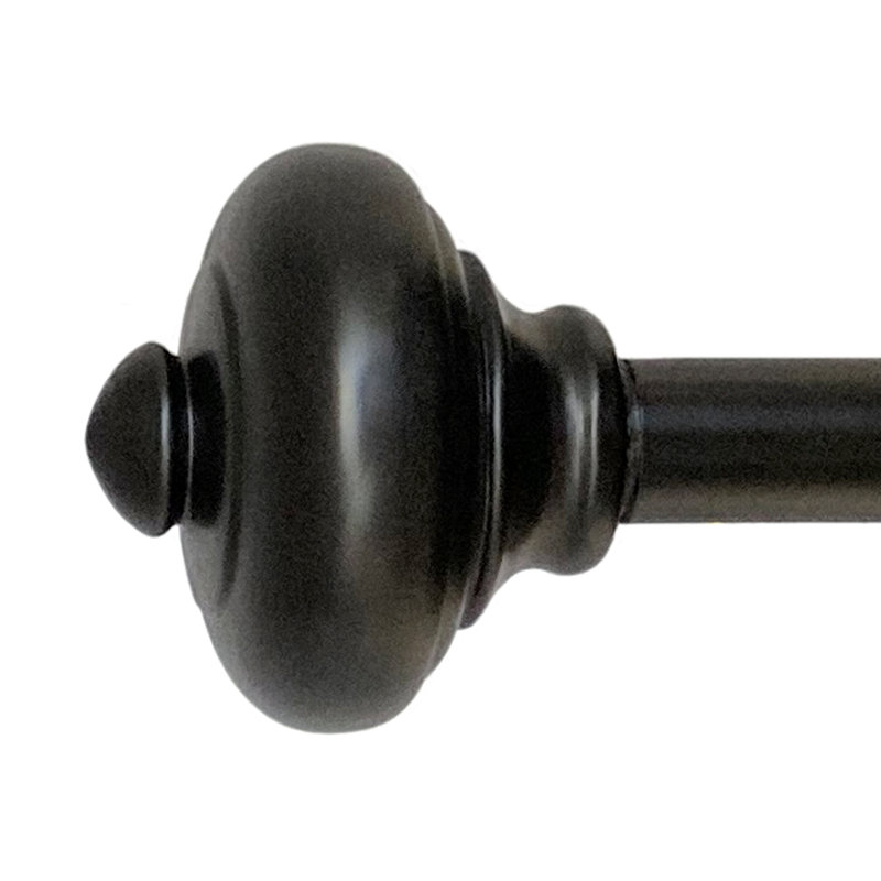 Tringle à rideaux simple réglable en métal Madyson, 86 po - l 128 po, Noir