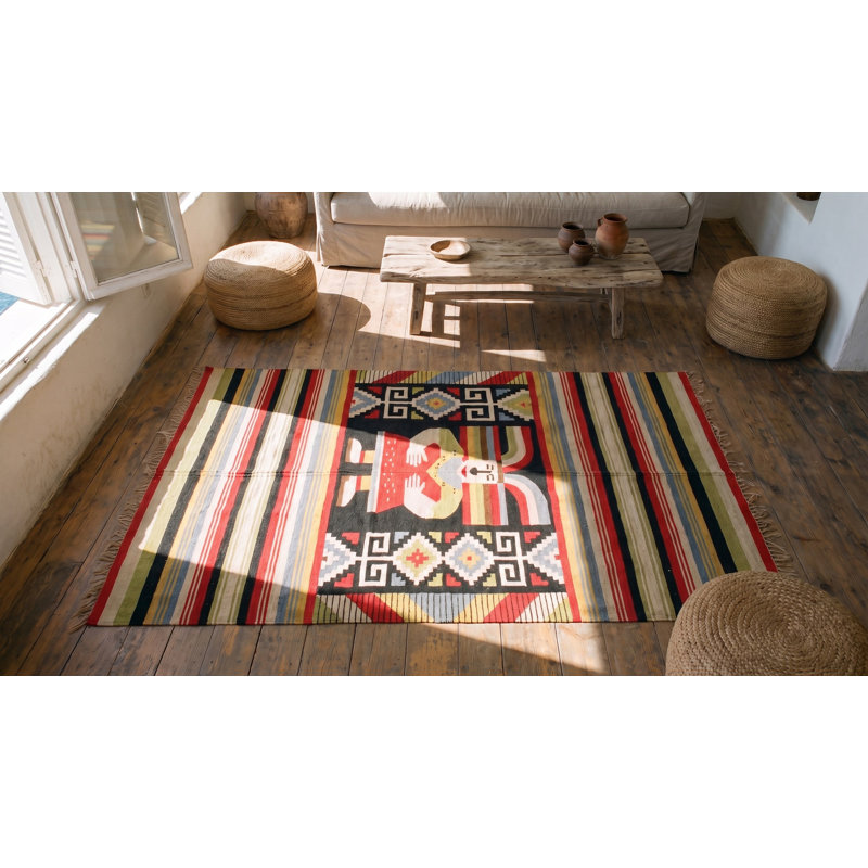Antique Zapotec Mexico Knotted Rug