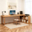 Bureau brun en bois massif en forme de L-1789262386-1789262385