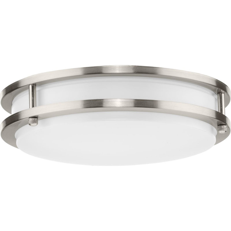Plafonnier encastré 5 lumières, Nickel brossé, H 2,82 po x l 10,24 po x P 10,24 po
