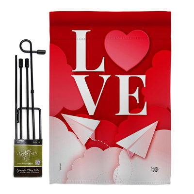 Ensemble de drapeaux en polyester 18 po x 13 po Valentines