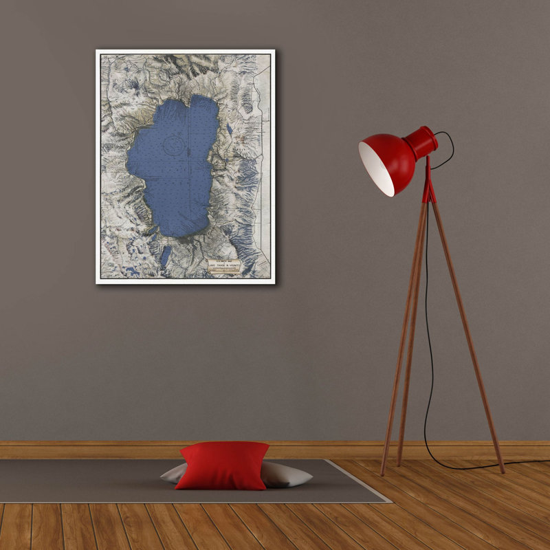 'Lake Tahoe Map' by Stellar Design Studio, Canvas Wall Art, 34" H x 26" W x 1.5" D