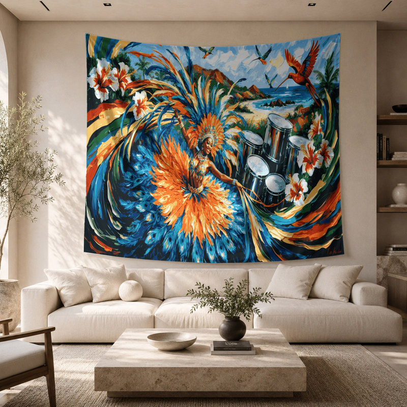 Tapisserie «Cities» Trinité-et-Tobago, 26 po x 36 po