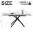 59-Inch Modern Rectangle Expandable Dining Table With Retractable Leaf, Sintered Stone Top & Black Carbon Steel X-Base, Sturdy 4-6 Person Table For Small Apartments, Kitchen, Dining Room-122165437-122165439