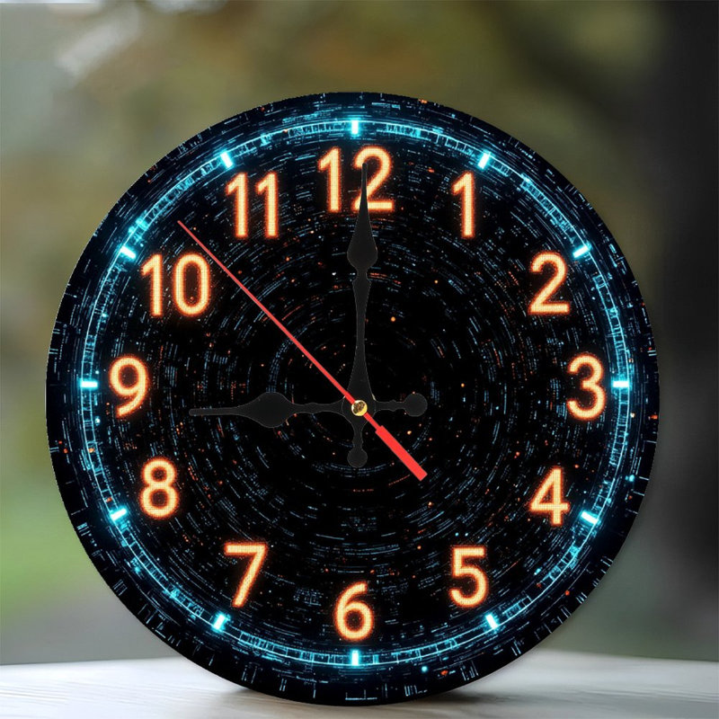 Neon Clock Digital Wall Clock Sci Fi Decor