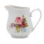 Sucrier en porcelaine blanche Priya avec couvercle et pot à crème, motif floral en relief et garniture or 24 carats (ensemble de 2)