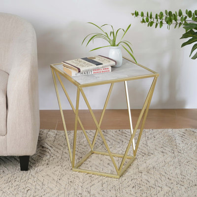 Table d'appoint en verre Creative avec pieds en fer doré